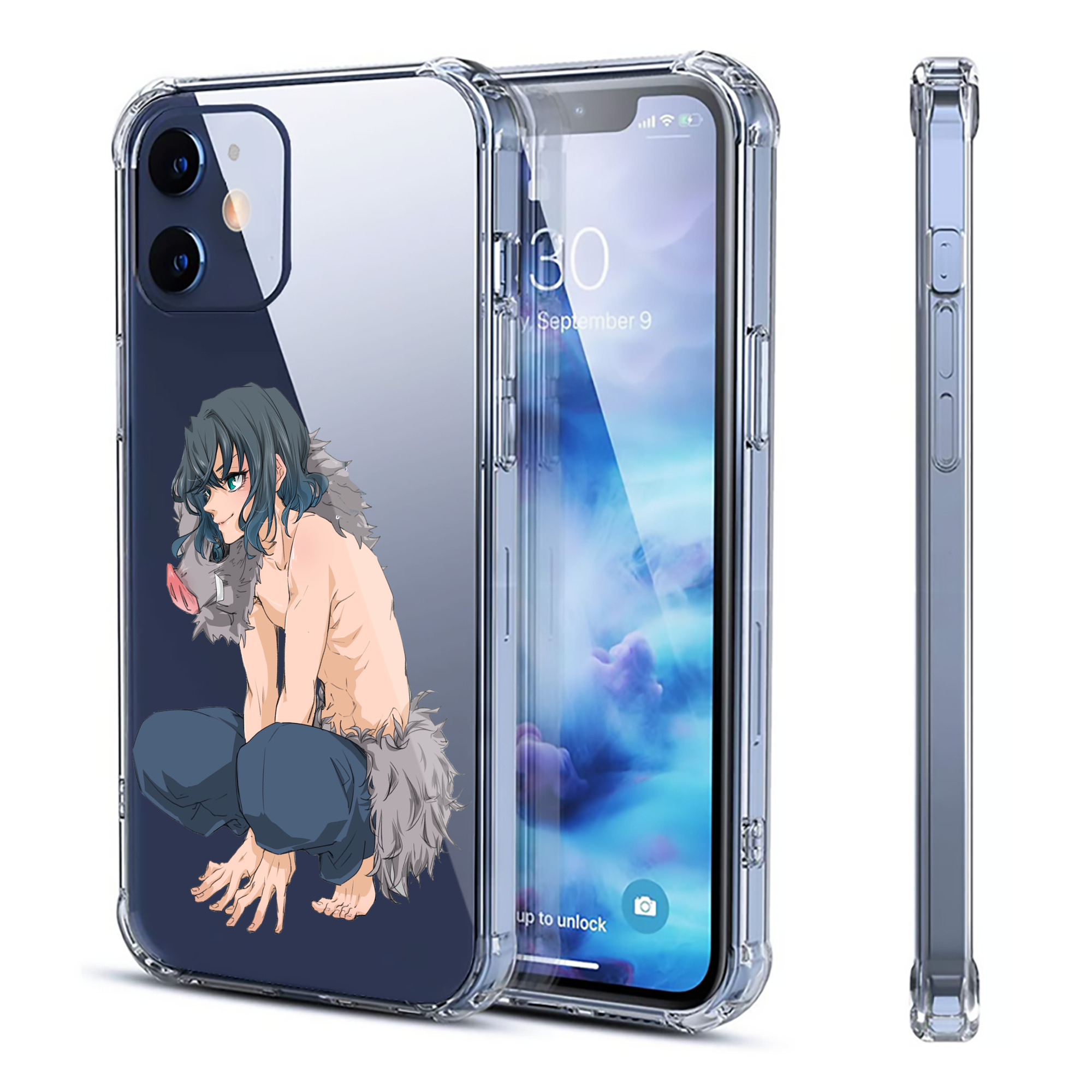 （画像用） 鬼滅の刃（きめつのやいば）嘴平 伊之助／はしびら いのすけ Hashibira Inosuke 【iPhone 12シリーズ対応】透明スマホケース（クリアソフトケース）